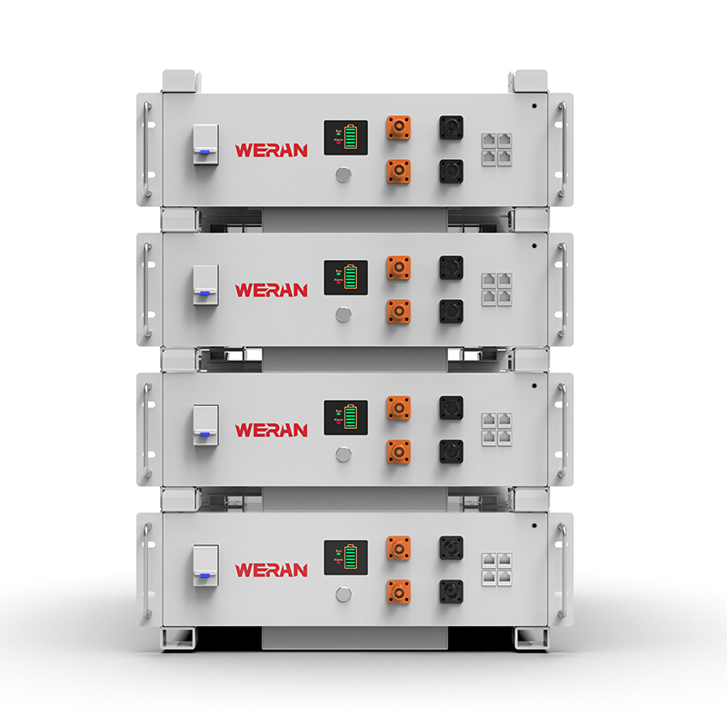 Batteria rack WERAN WRL-48100RW 51,2 V 100 Ah LiFePO4 (5,12 kWh) - 8000 cicli, CAN/RS485, ESS domestico impilabile