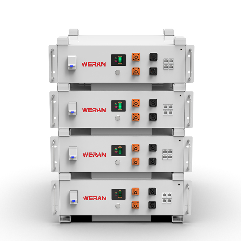 Batteria rack WERAN WRL-48100RW 51,2 V 100 Ah LiFePO4 (5,12 kWh) - 8000 cicli, CAN/RS485, ESS domestico impilabile