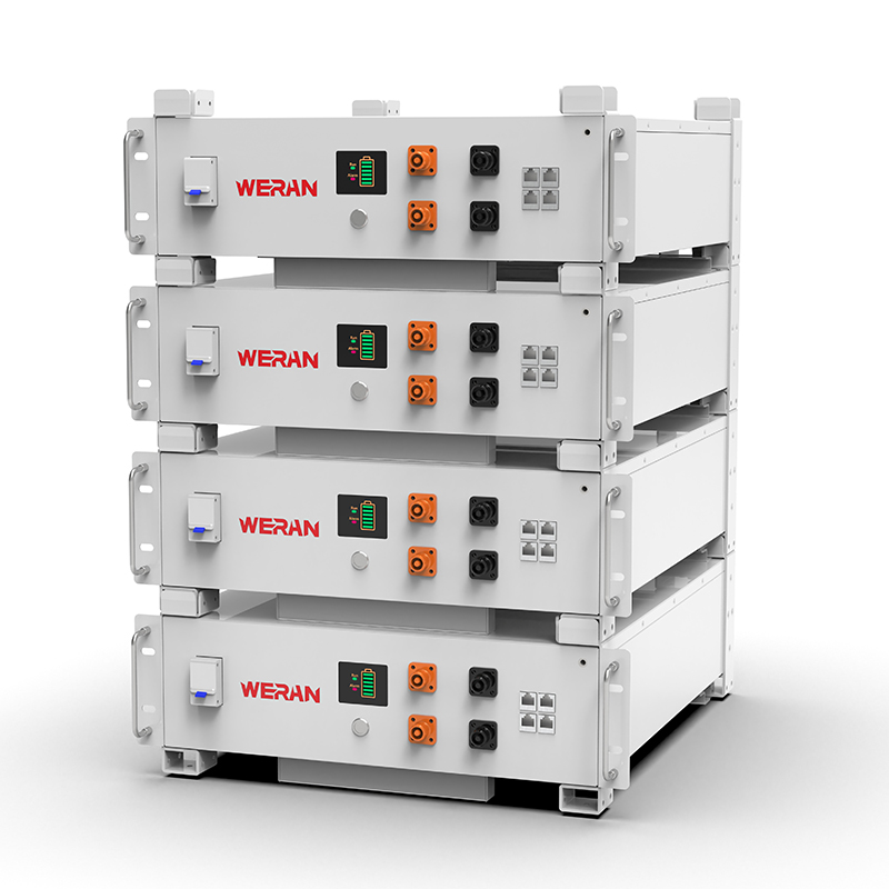 Batteria rack WERAN WRL-48100RW 51,2 V 100 Ah LiFePO4 (5,12 kWh) - 8000 cicli, CAN/RS485, ESS domestico impilabile