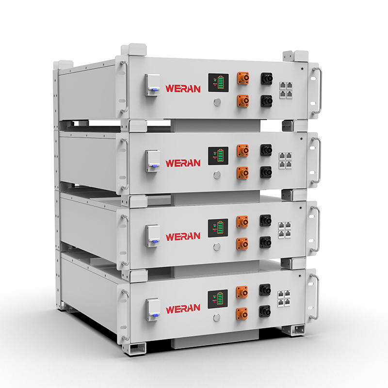 Batteria rack WERAN WRL-48100RW 51,2 V 100 Ah LiFePO4 (5,12 kWh) - 8000 cicli, CAN/RS485, ESS domestico impilabile