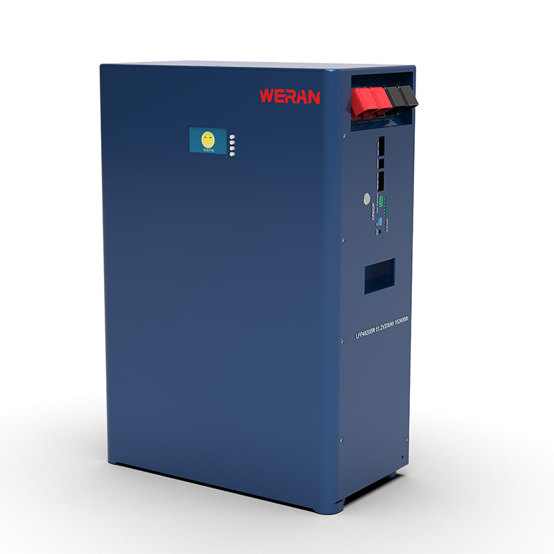 Batteria LiFePO4 montata a parete WERAN WRL-48100WB 51,2 V 100 Ah (5,12 kWh) - IP65, 6000 cicli, accumulo solare domestico all'aperto