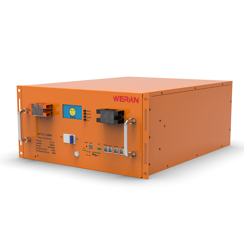 Batteria rack WERAN WRL-48200RO 51,2 V 200 Ah LiFePO4 (10,24 kWh) - 8000 cicli, corrente elevata, accumulo solare modulare