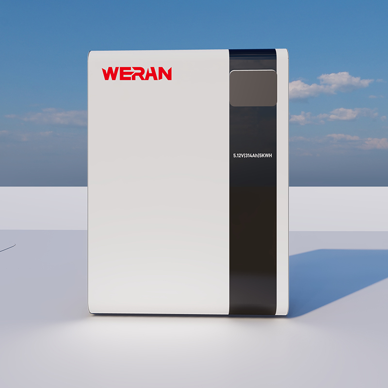 Batteria LiFePO4 montata a parete WERAN 51,2 V 100 Ah 5,12 kWh per accumulo di energia solare residenziale